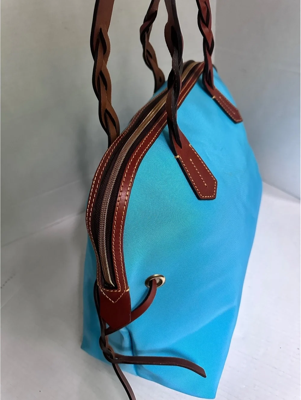 Dooney & Bourke Authentic Large Turquoise Blue Canvas Satchel